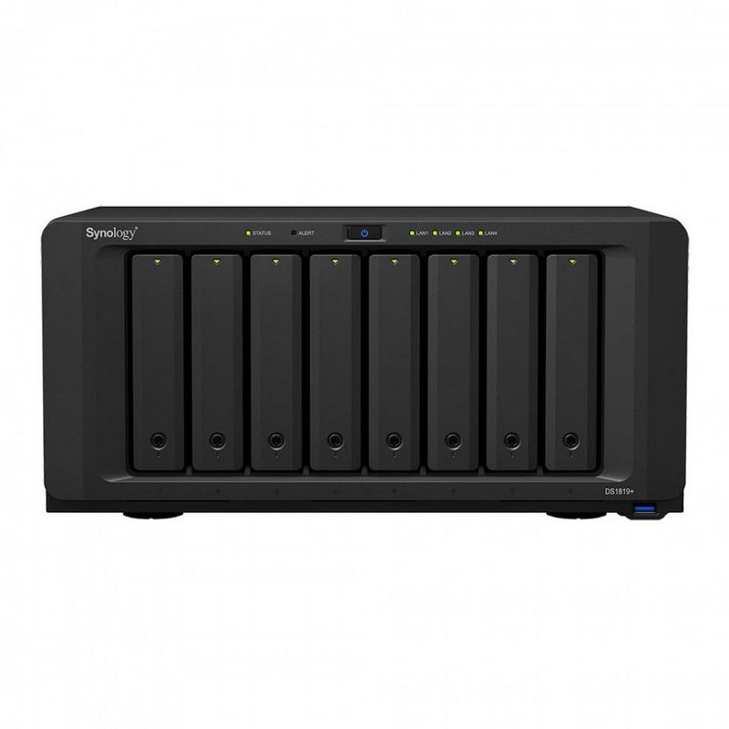 3b1b80026ca64dddebaab7bd510e4886.jpg Servidor NAS Synology DiskStation DS1819+ 8 Baias (expansível a 18 baias) - DS1819+ - Imagem 1